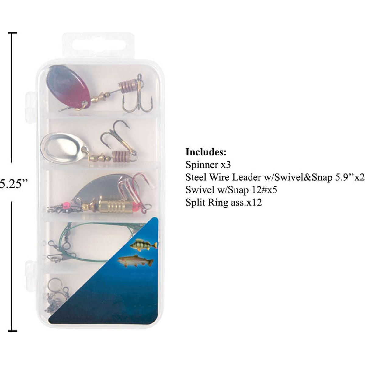 Juego de accesorios para señuelos de metal de pesca 22 piezas, caja de plástico