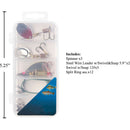 Juego de accesorios para señuelos de metal de pesca 22 piezas, caja de plástico