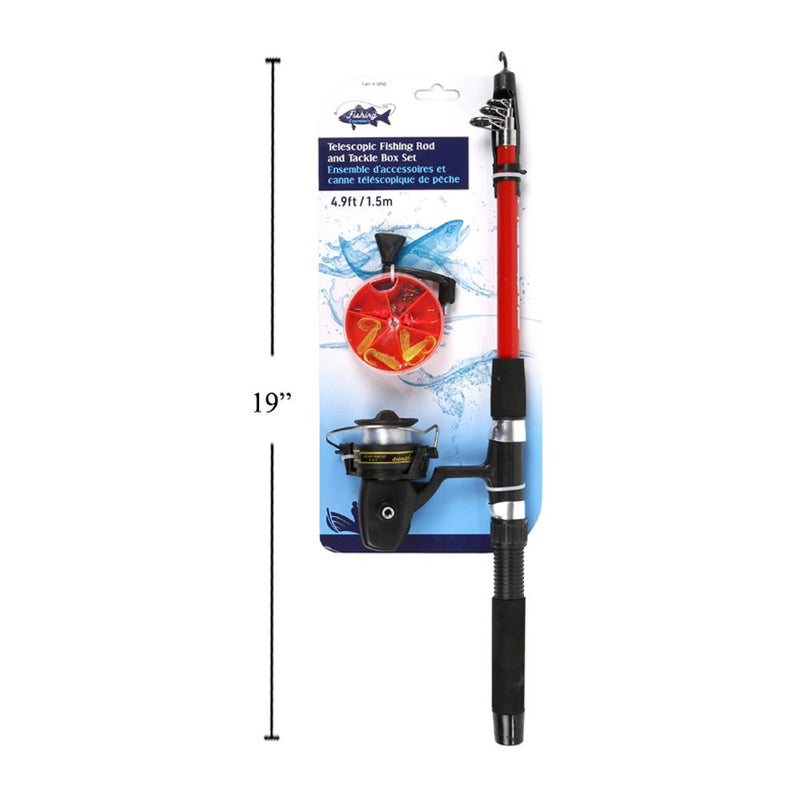 Set de Caña Pesca 1,5 m / 381 pies. Juego de caja de aparejos y varillas telescópicas, t.o.c.