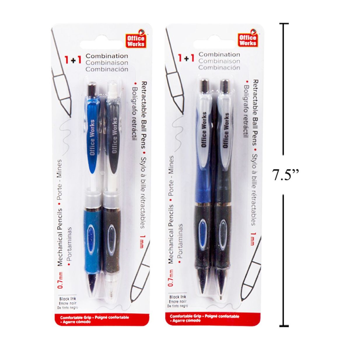 Lápiz y Mech de 2 piezas Juego de lápices agarre comodo(1pza) (Viene en colores variados al azar)