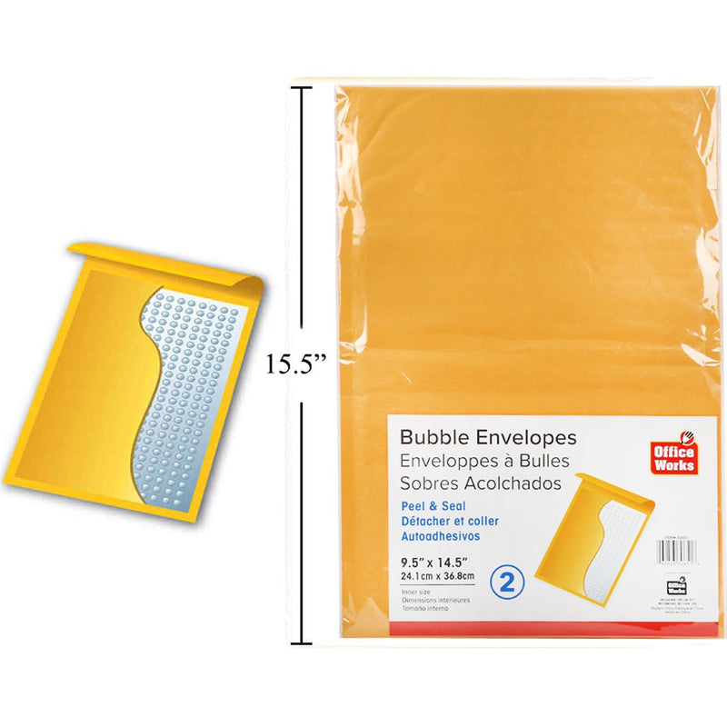 Sobres de burbujas de 2 piezas, despegar y sellar 9.5 x 14.5 "Lbl