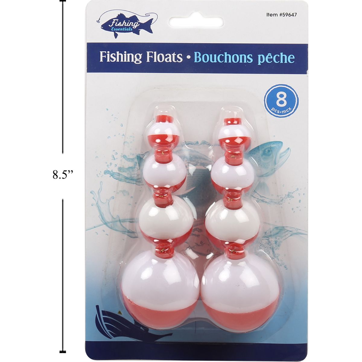 Pesca 8 piezas Flotadores de pesca, 4 tamaños