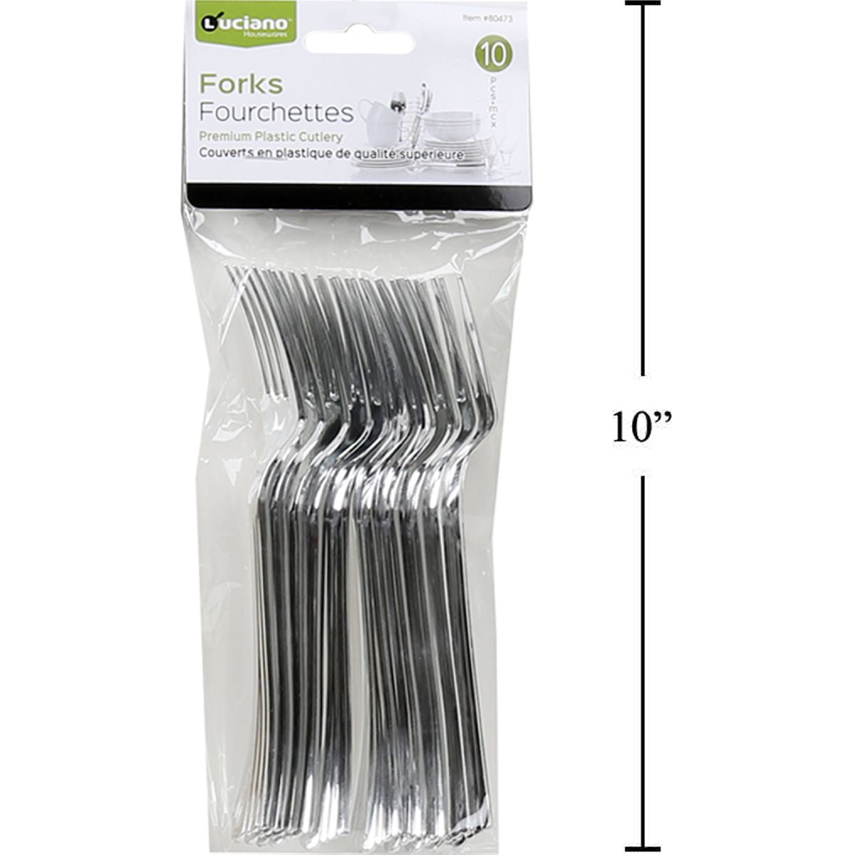 Tenedor desechable con revestimiento de plástico Luciano, 10 pieza