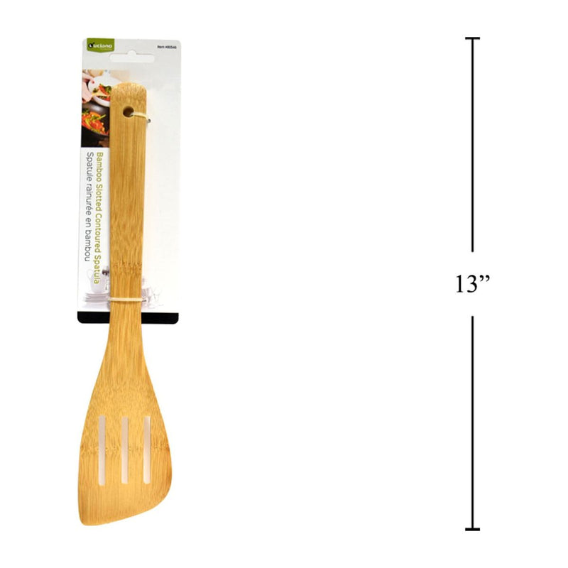 Espátula Contorneada de madera  Ranurada Bambú Luciano