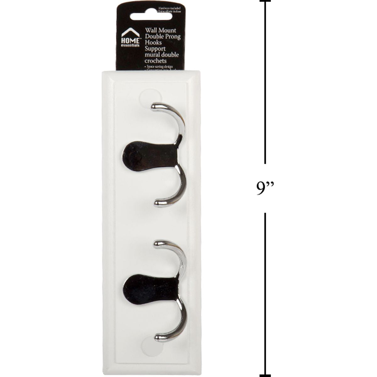 Gancho doble de montaje en pared 22.6 x 7 x 5cm, blanco