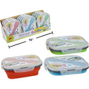 Snak-Pac Envase de comida de silicona de 1 lt con cubiertos, plegable (colores variados al azar)