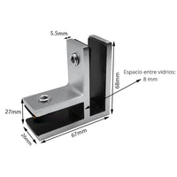 Clips de vidrio para barandas