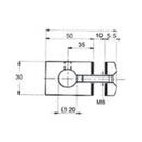 Conector Vidrio-Barra Para Barras De 3/4". Vidrios De (6-12 Mm). Acero Inox. Satinado