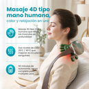 Masajeador Cervical con Dedos Biónicos para Cuello y Espalda 10W Recargable USB Tipo C 1500mAh. Máquina de Masajes 3 Intensidades Material ABS Hierro (14.5x13x12cm)