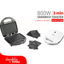 Sandwichera, Waflera Y Grill 3 En 1 De 800W 110V Con Moldes Cambiables (1 Plancha Para 3 Usos)