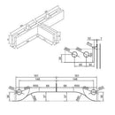 SOPORTE SUPERIOR PUERTAS DOBLE. SATINADO