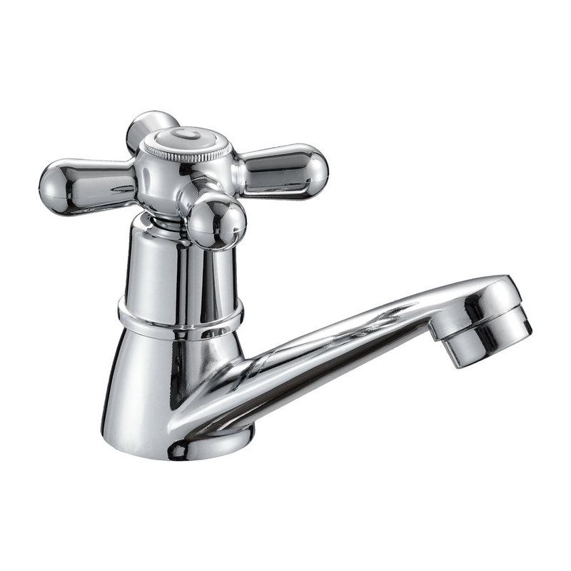 Grifo de Lavamanos Cromado Brillante. Pluma Llave Individual de Baño.