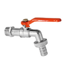 Llave de Agua para Jardín 1/2" con Conector de Manguera. Grifo de Exterior con Palanca Roja.