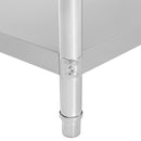 Mesas de trabajo inoxidable con backsplash.