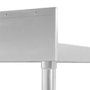 Mesas de trabajo inoxidable con backsplash.