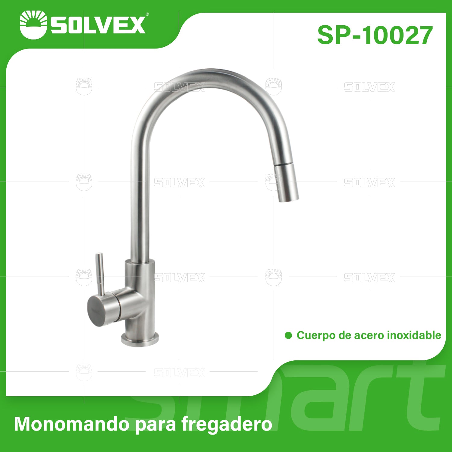 Grifo de fregador de Acero Inoxidable. Pluma Llave Mezcladora para Cocina de Cuello Alto con Manguera Extensible de 1.5 m.