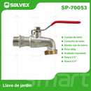 Llave De Jardín 1/2" y 3/4" Para Manguera Con Palanca De Medio Giro.