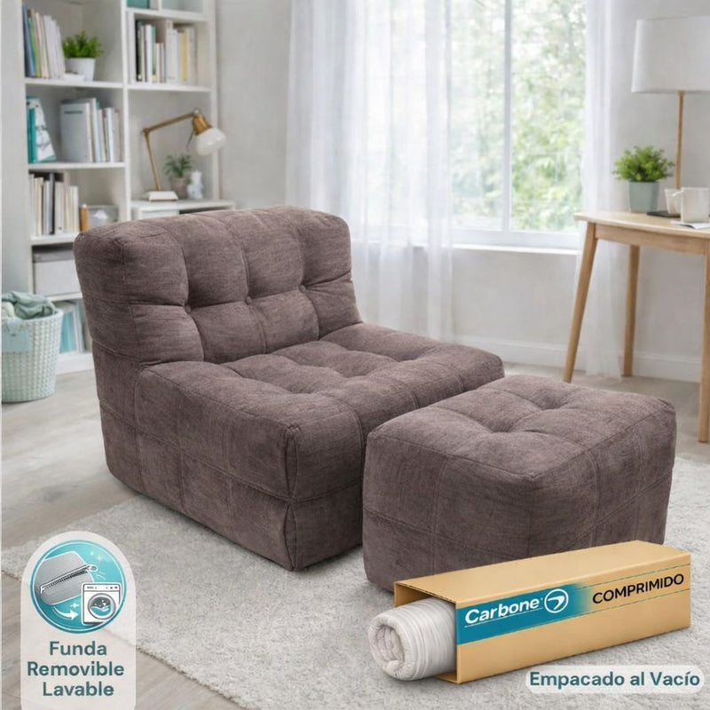 Sofá empacado al vacio Memory Foam de alta densidad 85X100X72cm Color Gray-brownish 08