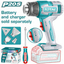 Pistola de calor Inalámbrica. 20V. 300/550°C. Batería y cargador por separado. Blower