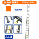 Escalera Extensible 2X14 De Aluminio. Carga Máxima: 150Kg. Altura Escalon: 305Mm.