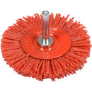 Cepillo circular abrasivo nylon para taladro 3" elimina óxido, pintura