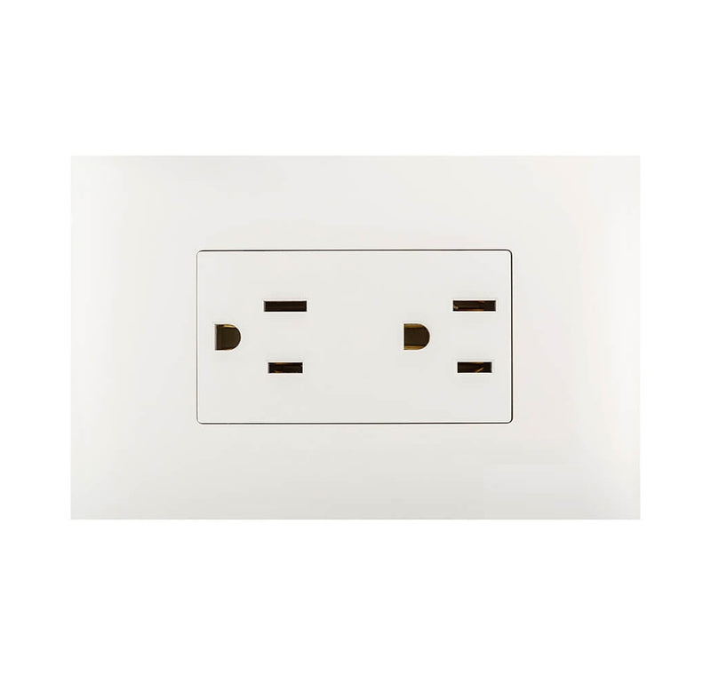 Tomacorriente doble 15 Amperios-125Volt 60Hz color blanco