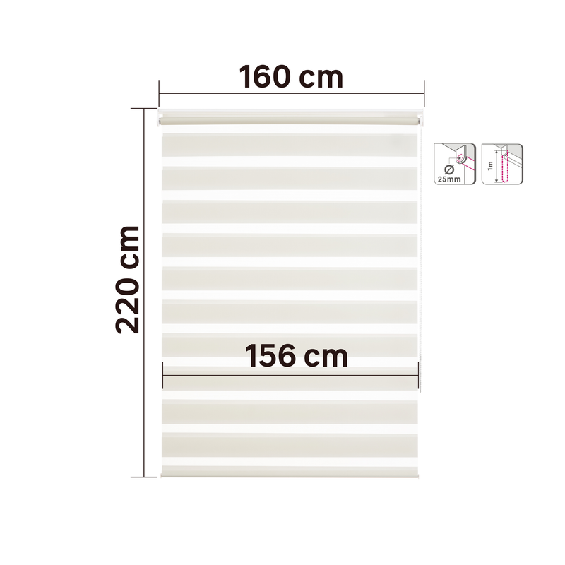 Persiana Roller Enrollable Eclipse Dual BLANCO LUMINA 160X220CM INSPIRE