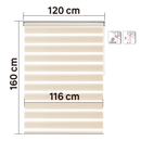 Persiana Roller Enrollable Eclipse BEIGE DUAL 120X160CM INSPIRE (Calidad Profesional)