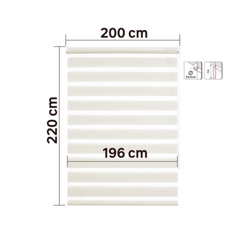 Persiana Roller Enrollable Eclipse Dual BLANCO LUMINA 200X220CM INSPIRE