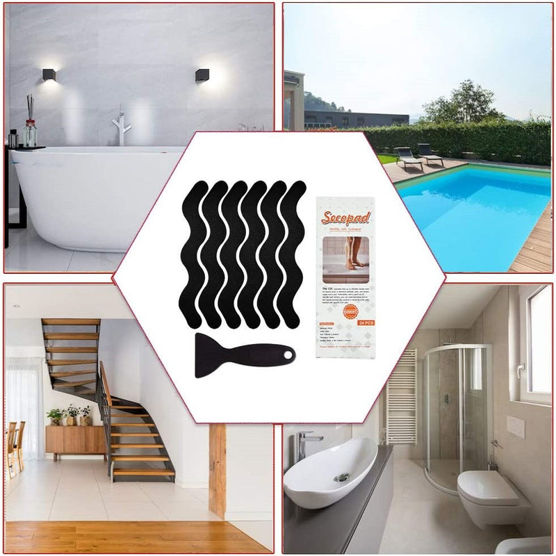 Pegatina Adhesivo antiresbalante para ducha, 24 tiras sticker