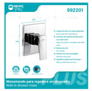 Grifo Para Baño De Pared Con Ducha Teléfono De 3 Funciones. Mezcladora Monomando Con Manguera Flexible Y Conectores. Garantía De Por Vida.