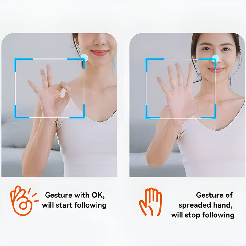 Trípode Inteligente con Seguimiento Facial 360°. Auto Rotación y Control por Gestos. Ideal para vlogs o videollamadas. Para celular