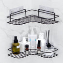 Repisas de baño pared de dos niveles. Estantes flotantes. Tablillas color negro. (Set de 2 piezas) Para baño. Esquinera de ducha.