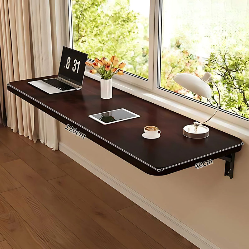 Mesa De Pared Plegable. 120Cm X 40Cm Color Chocolate. Escritorio Plegable Montado En Pared. Mesón Flotante. Repisa.