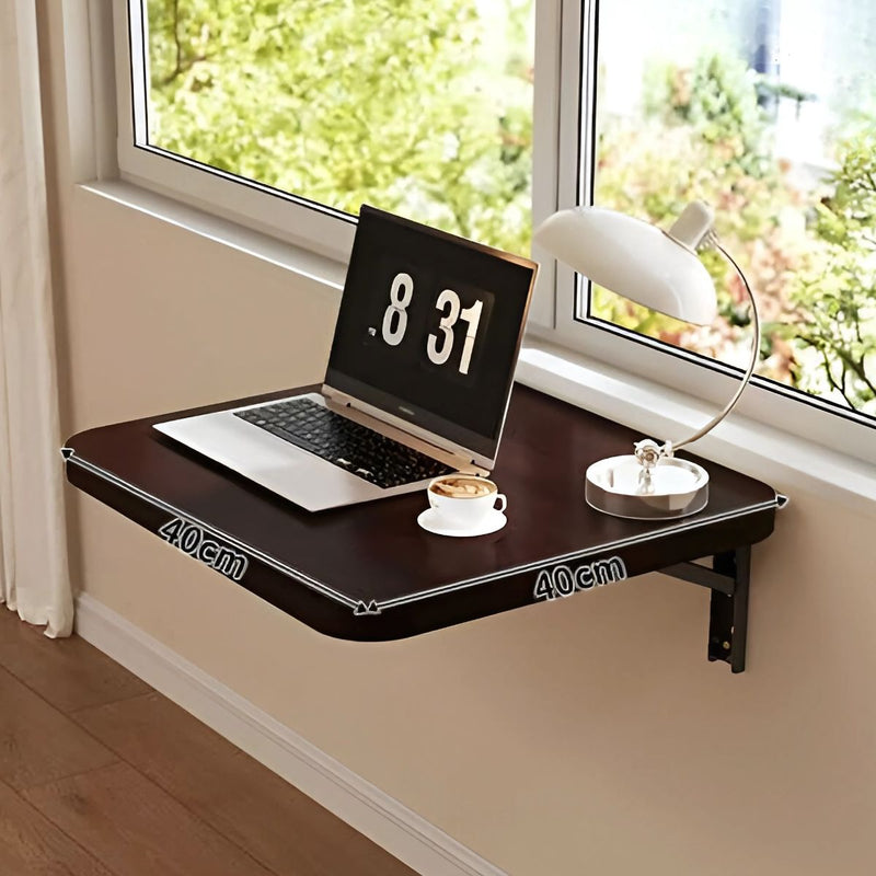 Mesa De Pared Plegable. 40Cm X 40Cm Color Chocolate. Escritorio Plegable Montado En Pared. Mesón Flotante. Repisa.