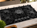 Estufa Empotrable  A Gas Elite Glass Pro De Vidrio Negro con  5 Quemadores SABAF y Sistema de Seguridad Orkli Integrado (90cm)