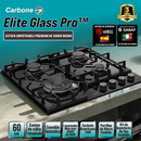 Estufa Empotrable a Gas Elite Glass Pro De Vidrio Negro con 4 Quemadores SABAF Sistema de Seguridad Orkli Integrado (60cm)