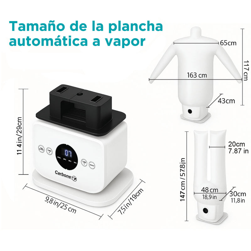 Plancha y Secadora Automática 2 en 1. Planchado a Vapor Manos Libres y Secado Rápido 1250W. Eliminador de Arrugas para Camisas y Pantalones 110V.