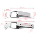 Cerradura de palanca con resorte. Largo 136mm, Ancho 40mm Acero Inox (1 Und).