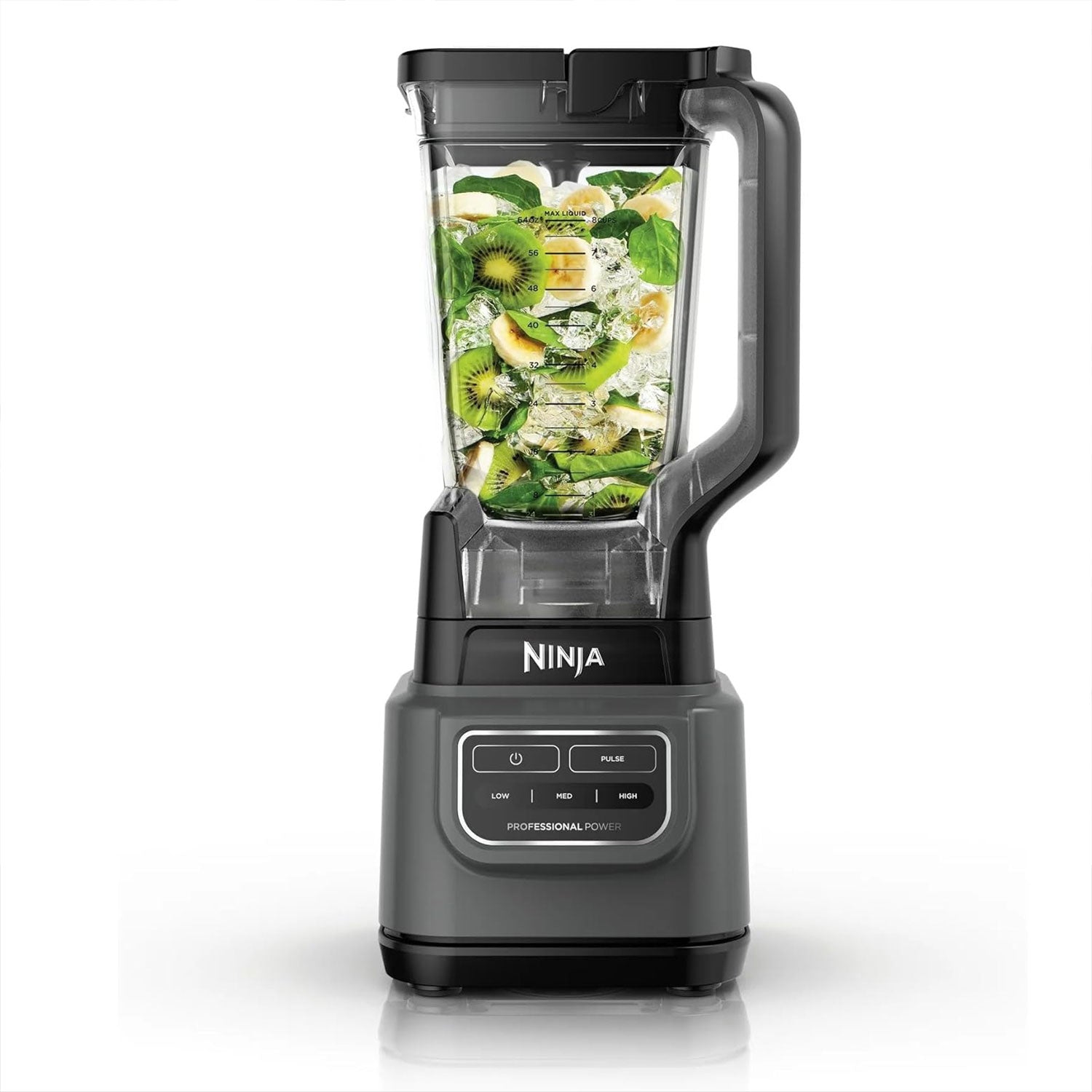Licuadora Ninja Classic. Batidora BE200 de 1000 W. Baja, media, alta velocidad, jarra de 72 onzas, cuchillas de trituración total.