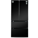 Refrigeradora inverter 18 pies cúbicos. 4 puertas de espejo negro