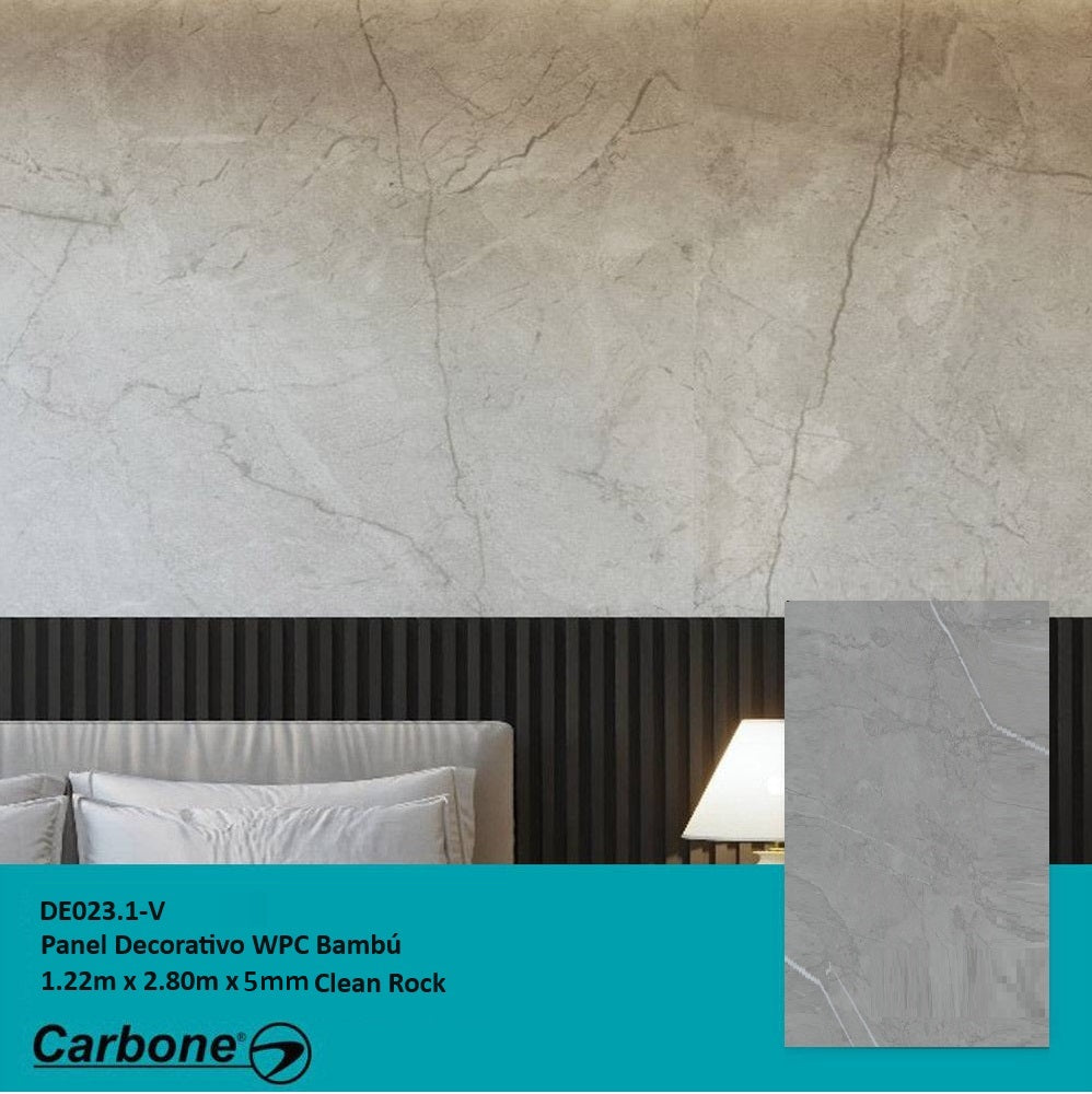 Panel Decorativo WPC Bambú 1.22 m x 2.80 m x 5 mm Clean Rock