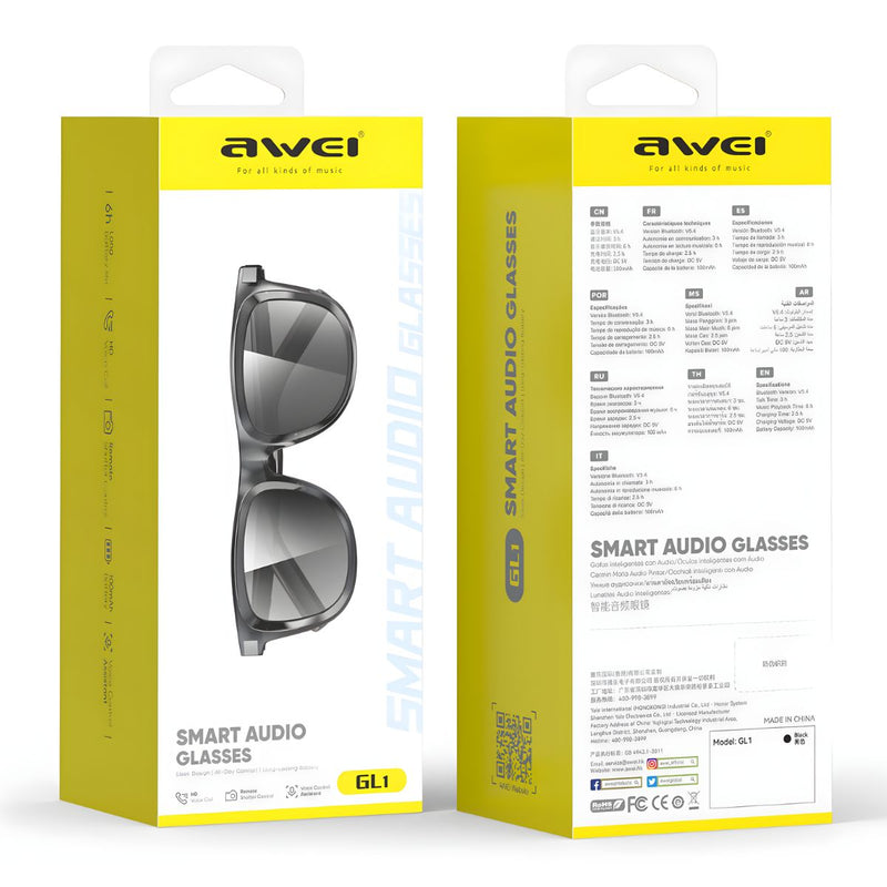 Gafas Inteligentes con Audio Bluetooth 5.4. Lentes de Sol con Altavoces Integrados y Asistente IA. Smart Glasses con Traducción en Tiempo Real y Control Táctil.