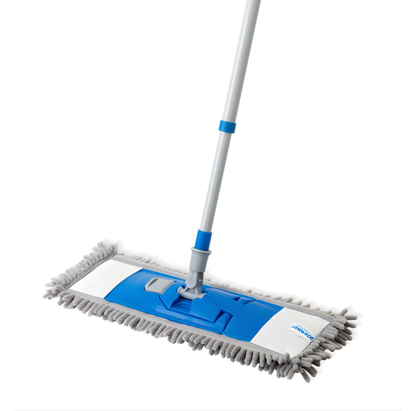 Lampazo Mopa Plana (40cm) con Mango Telescópico 73–130cm. Trapeador de Microfibra para Pisos.