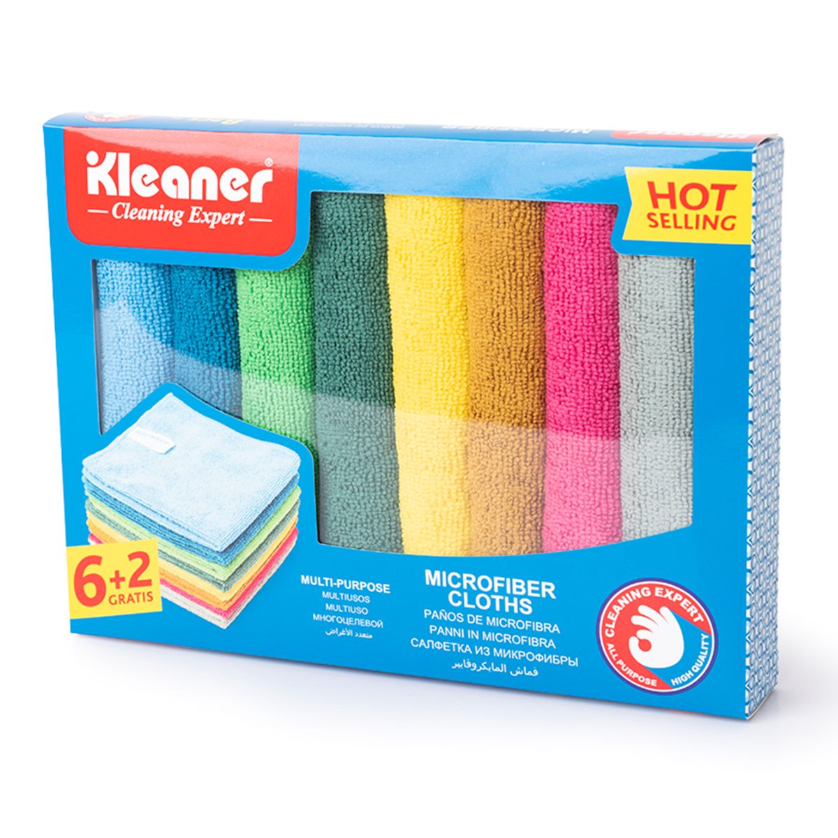 Paños de Microfibra (30×30cm). Pack de 8 Unidades. Trapos de Limpieza Multiusos.