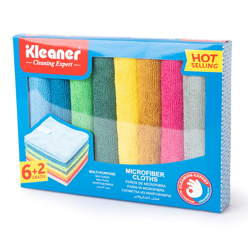 Paños de Microfibra (30×30cm). Pack de 8 Unidades. Trapos de Limpieza Multiusos.