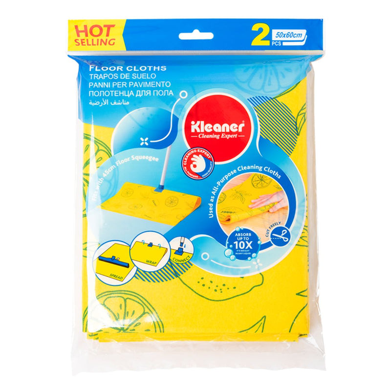 Paños Trapeadores para Piso 50x60cm (Pack de 2 Unidades). Trapos Absorbentes Multiuso para Limpieza de Suelos. Mop Pads Reutilizables.
