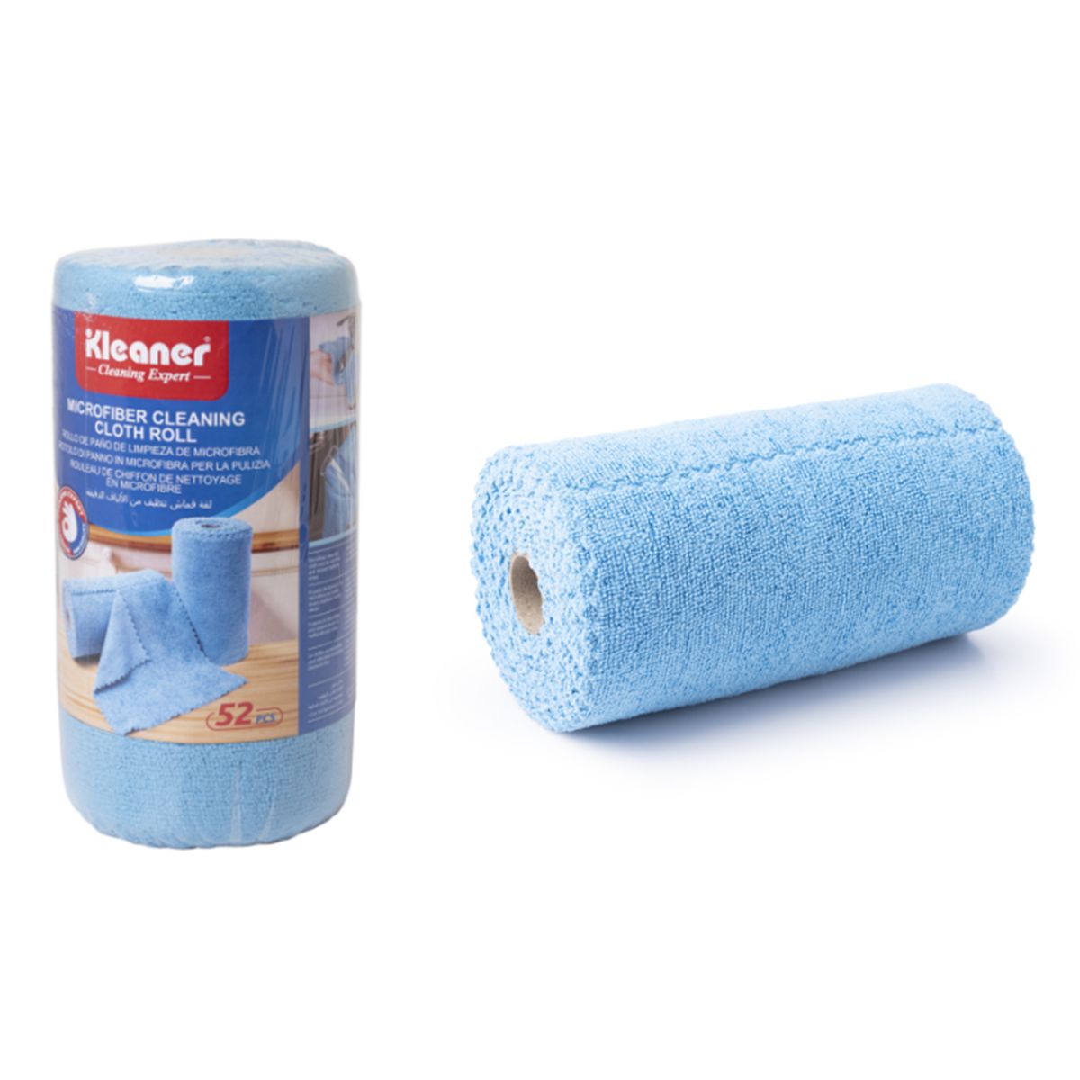 Paños de Microfibra en Rollo de 52 Unidades (Toallas 22×22cm). Trapos Súper Absorbentes y Reutilizables para Limpieza.