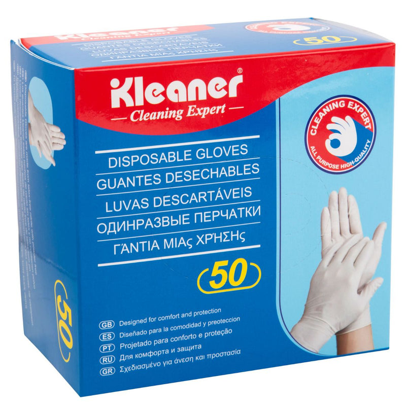 Guantes Desechables de Nitrilo (25 Pares) Talla L. Color Blanco.