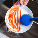 Brillo Fregar con mango largo (22.5cm). Estropajo de Acero con Asa. Fibra metálica.